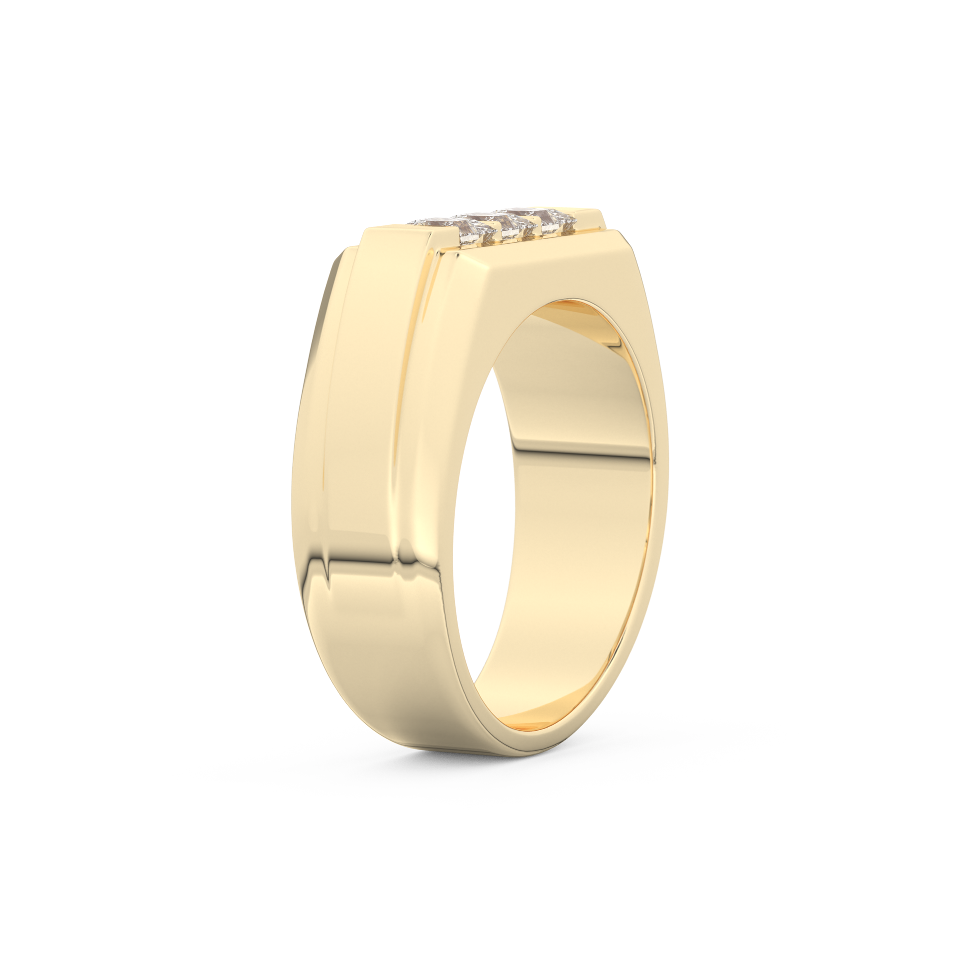 Multi Stones Style Wedding Band with 0.536 CT Princess Cut Moissanite – Yellow, White, or Rose Gold