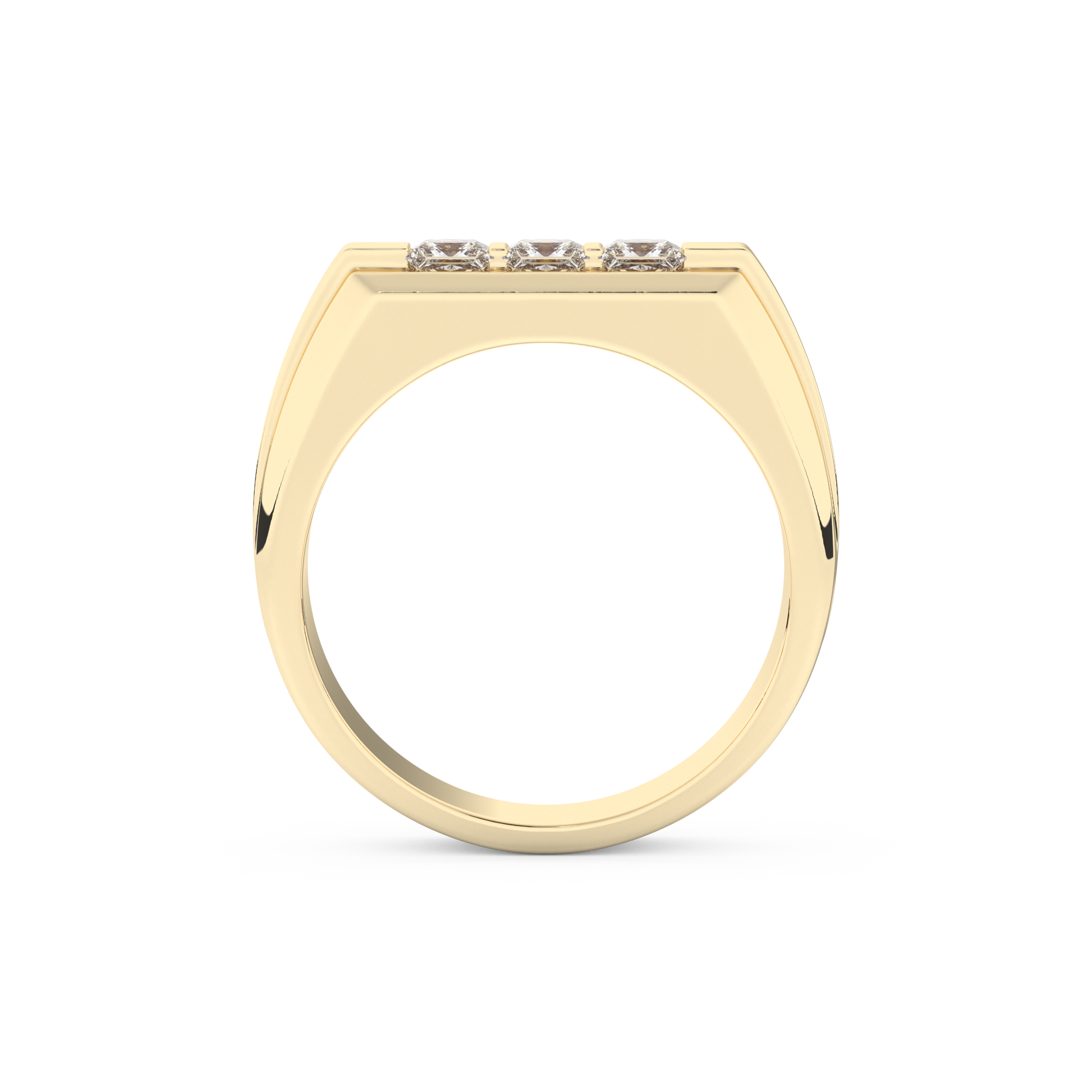 Multi Stones Style Wedding Band with 0.536 CT Princess Cut Moissanite – Yellow, White, or Rose Gold