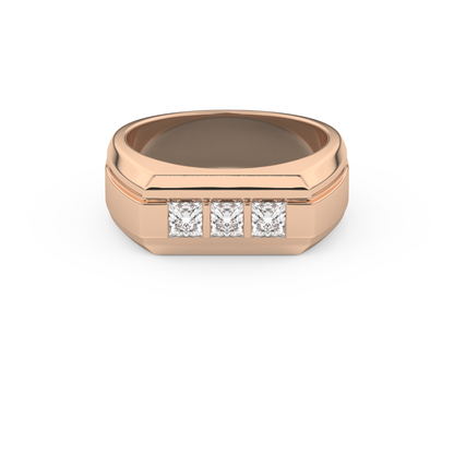 Multi Stones Style Wedding Band with 0.536 CT Princess Cut Moissanite – Yellow, White, or Rose Gold