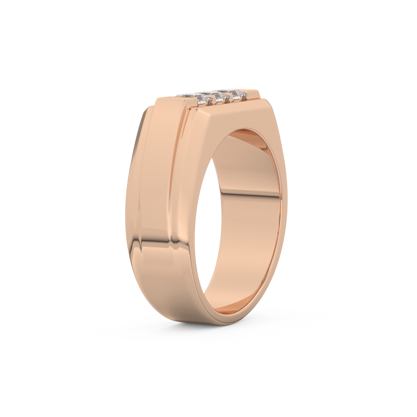 Multi Stones Style Wedding Band with 0.536 CT Princess Cut Moissanite – Yellow, White, or Rose Gold