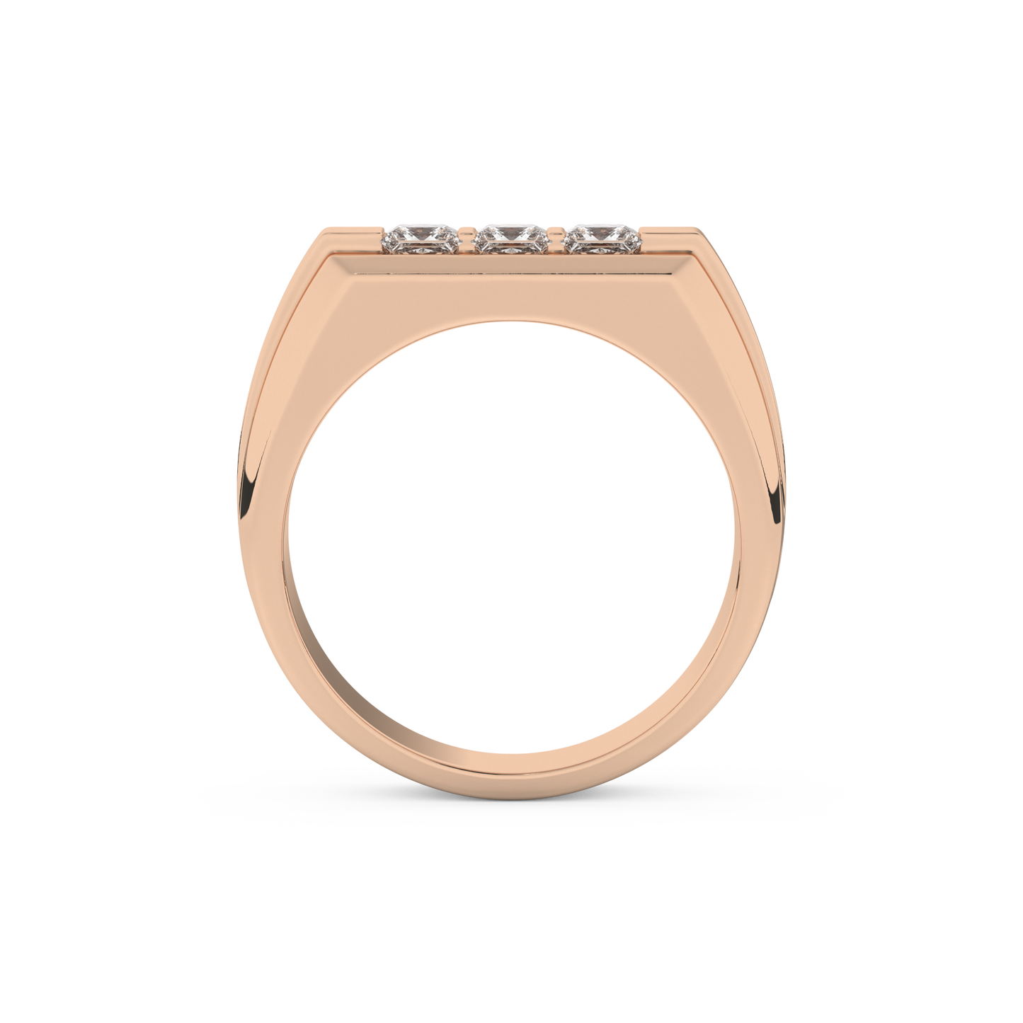 Multi Stones Style Wedding Band with 0.536 CT Princess Cut Moissanite – Yellow, White, or Rose Gold