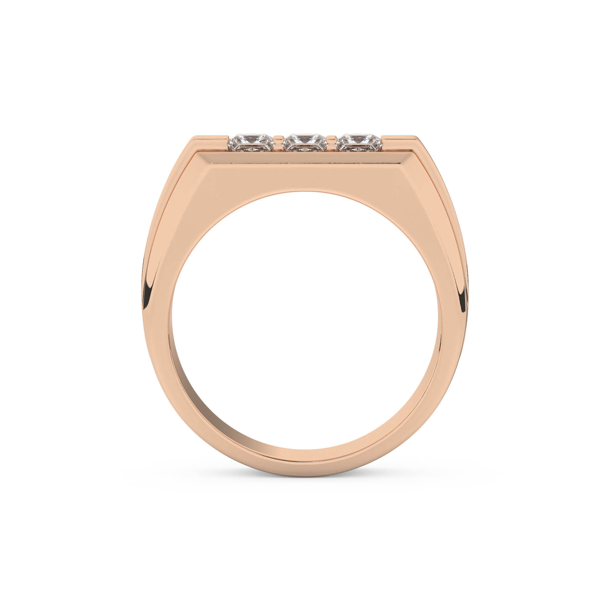 Multi Stones Style Wedding Band with 0.536 CT Princess Cut Moissanite – Yellow, White, or Rose Gold