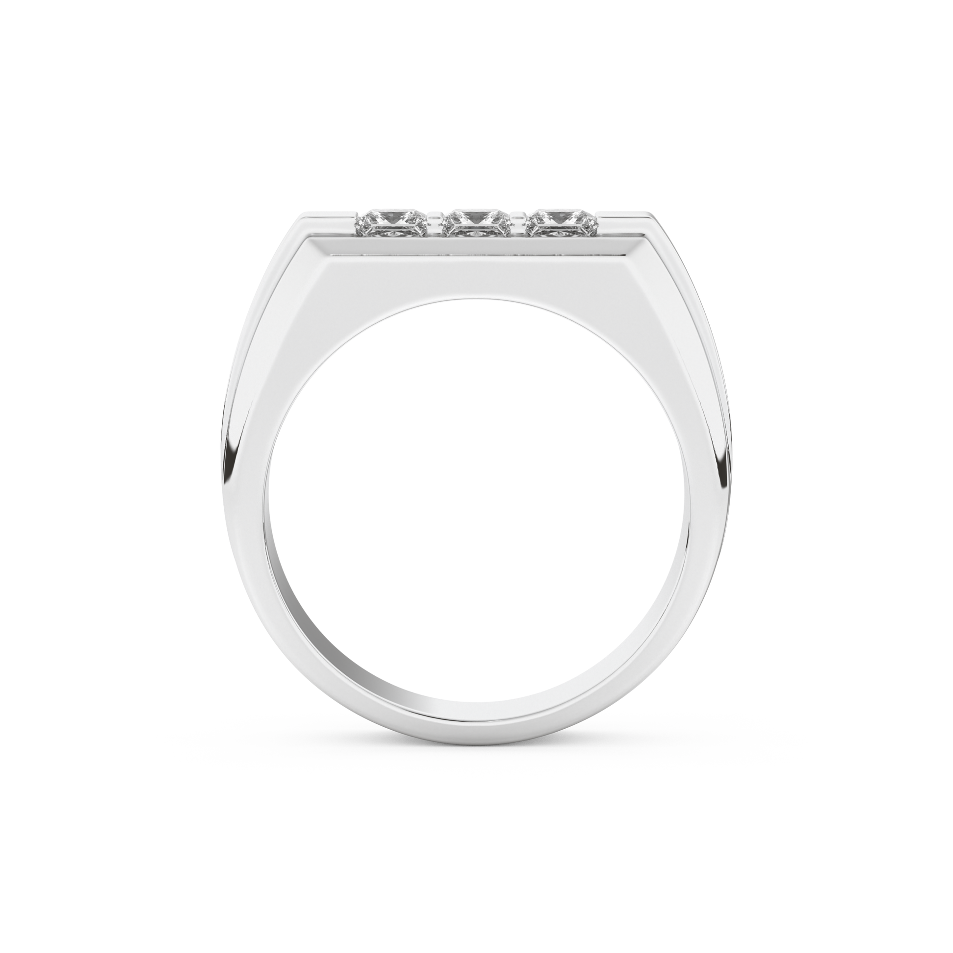 Multi Stones Style Wedding Band with 0.536 CT Princess Cut Moissanite – Yellow, White, or Rose Gold