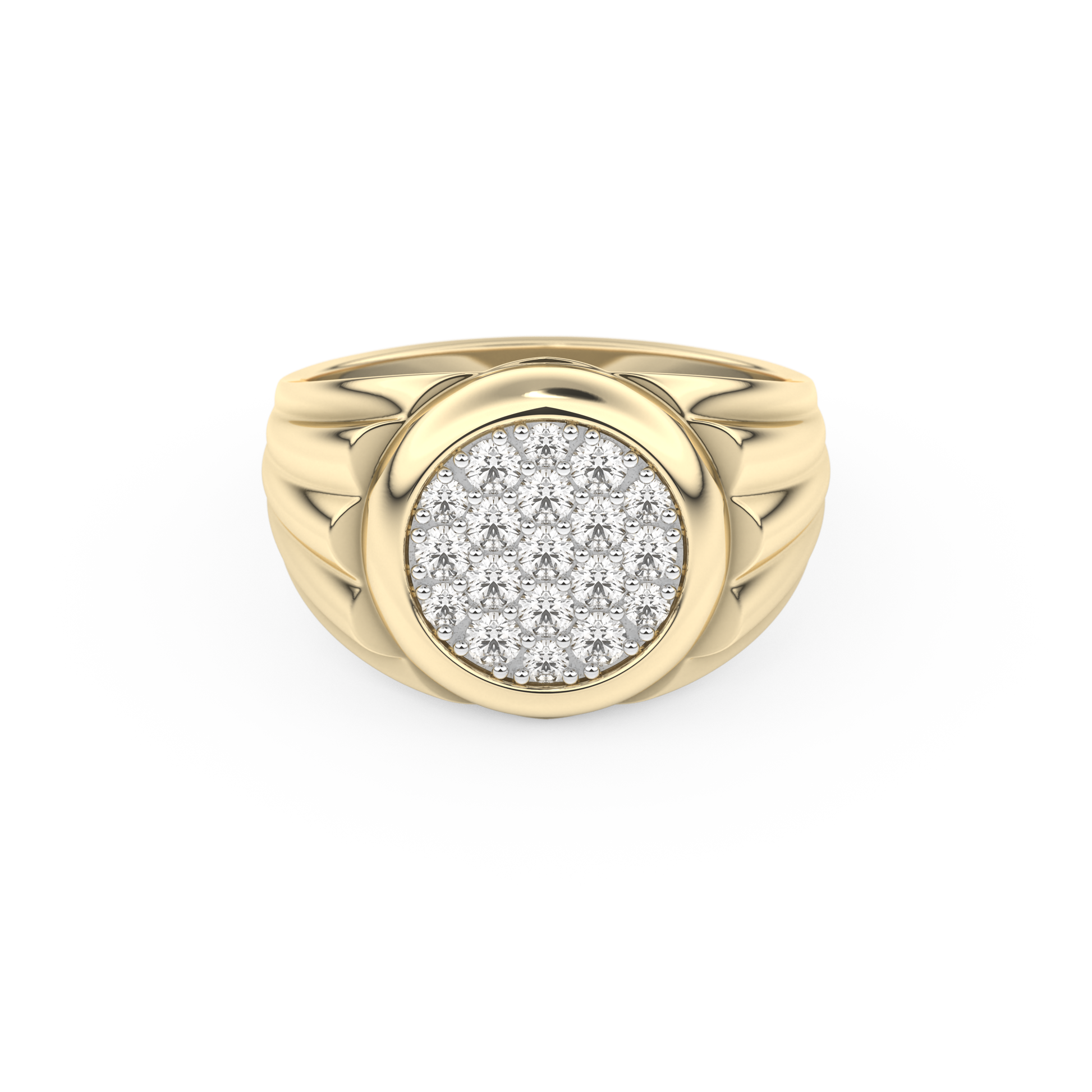 Multi Stones Style Wedding Band with 0.417 CT Round Cut Moissanite – Yellow, White, or Rose Gold