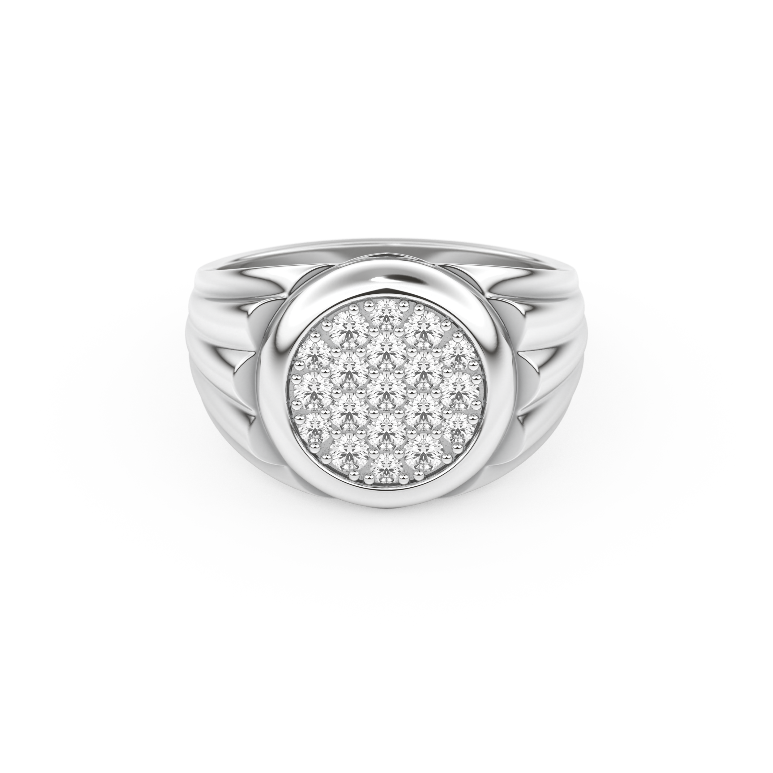 Multi Stones Style Wedding Band with 0.417 CT Round Cut Moissanite – Yellow, White, or Rose Gold