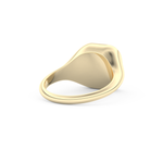 Signet Style Wedding Band with 0.15 CT Round Cut Moissanite – Yellow, White, or Rose Gold