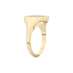 Signet Style Wedding Band with 0.15 CT Round Cut Moissanite – Yellow, White, or Rose Gold