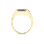 Signet Style Wedding Band with 0.15 CT Round Cut Moissanite – Yellow, White, or Rose Gold