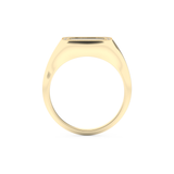 Signet Style Wedding Band with 0.15 CT Round Cut Moissanite – Yellow, White, or Rose Gold