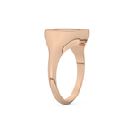 Signet Style Wedding Band with 0.15 CT Round Cut Moissanite – Yellow, White, or Rose Gold