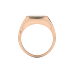 Signet Style Wedding Band with 0.15 CT Round Cut Moissanite – Yellow, White, or Rose Gold