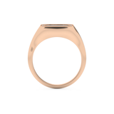Signet Style Wedding Band with 0.15 CT Round Cut Moissanite – Yellow, White, or Rose Gold