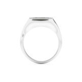 Signet Style Wedding Band with 0.15 CT Round Cut Moissanite – Yellow, White, or Rose Gold