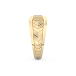 Patterned Style Wedding Band with 0.381 CT Round and Princess Cut Moissanite – Yellow, White, or Rose Gold