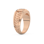 Patterned Style Wedding Band with 0.381 CT Round and Princess Cut Moissanite – Yellow, White, or Rose Gold