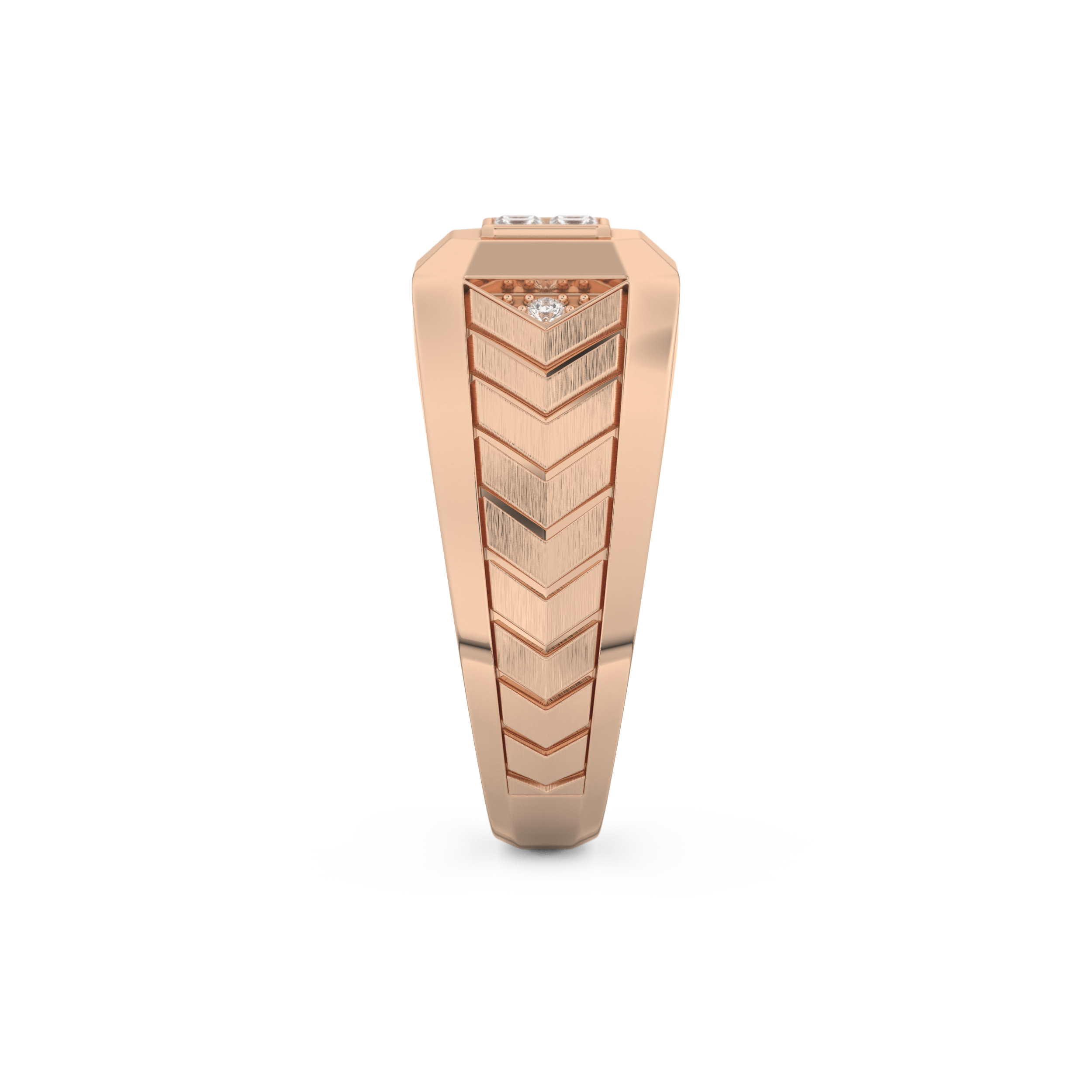 Patterned Style Wedding Band with 0.381 CT Round and Princess Cut Moissanite – Yellow, White, or Rose Gold