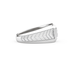Patterned Style Wedding Band with 0.381 CT Round and Princess Cut Moissanite – Yellow, White, or Rose Gold