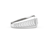 Patterned Style Wedding Band with 0.381 CT Round and Princess Cut Moissanite – Yellow, White, or Rose Gold
