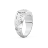 Patterned Style Wedding Band with 0.381 CT Round and Princess Cut Moissanite – Yellow, White, or Rose Gold
