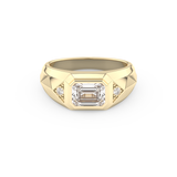 Emerald Geometric Men's Wedding Moissanite Band – Yellow, White, or Rose Gold 7