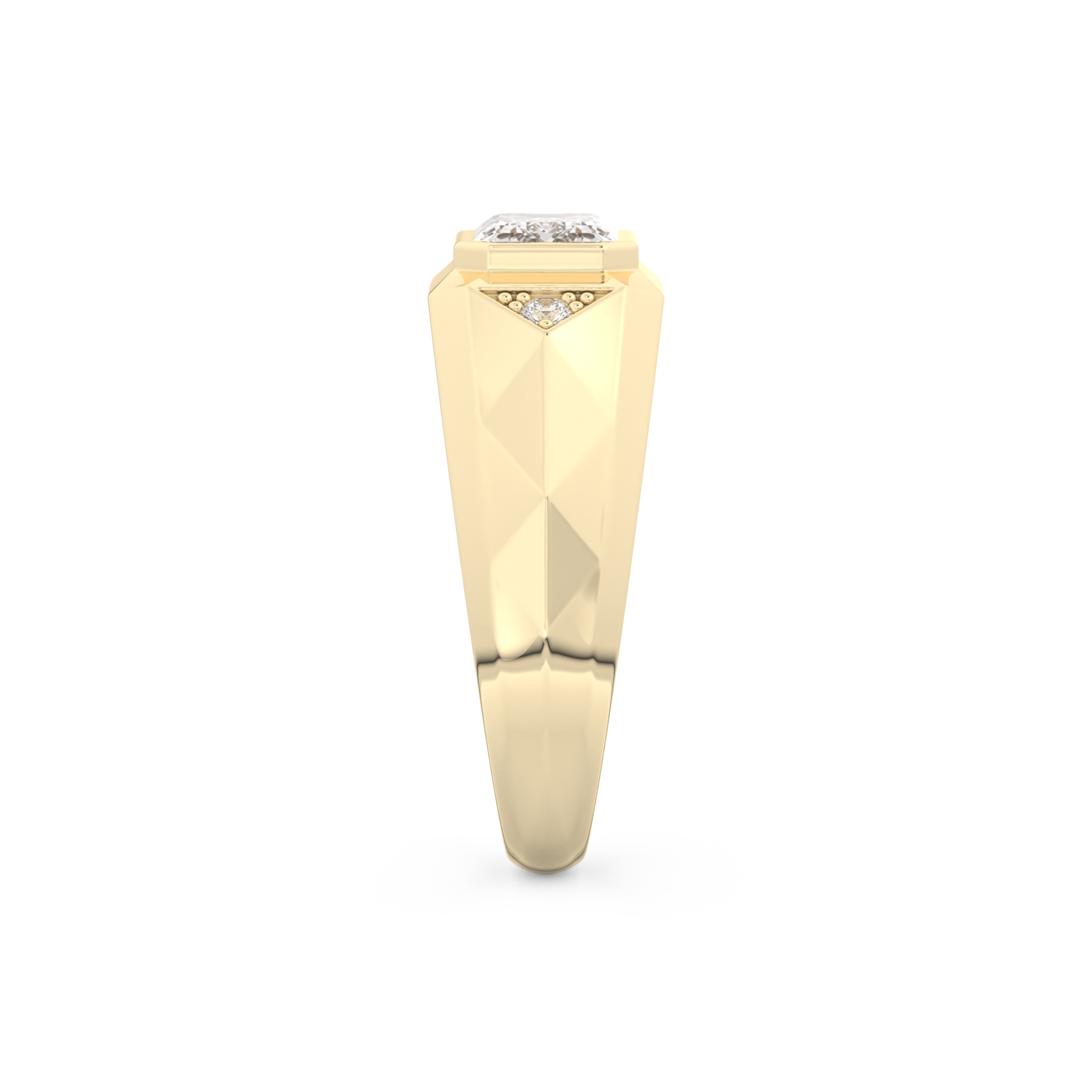 Emerald Geometric Men's Wedding Moissanite Band – Yellow, White, or Rose Gold 12