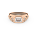 Emerald Geometric Men's Wedding Moissanite Band – Yellow, White, or Rose Gold 13