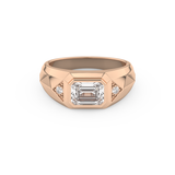 Emerald Geometric Men's Wedding Moissanite Band – Yellow, White, or Rose Gold 13