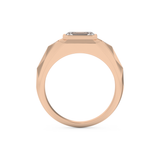 Emerald Geometric Men's Wedding Moissanite Band – Yellow, White, or Rose Gold 17