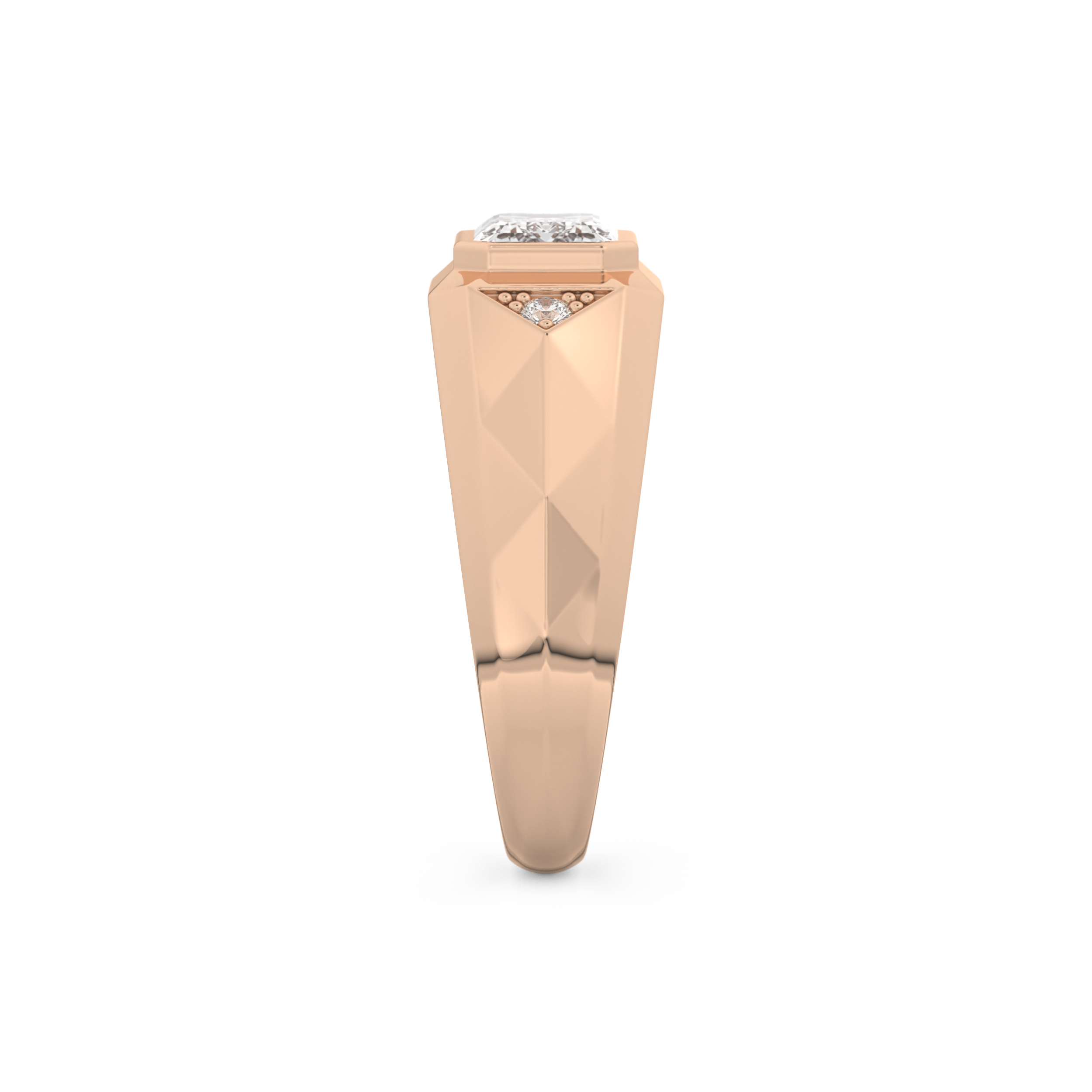 Emerald Geometric Men's Wedding Moissanite Band – Yellow, White, or Rose Gold 18