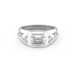 Emerald Geometric Men's Wedding Moissanite Band – Yellow, White, or Rose Gold 1