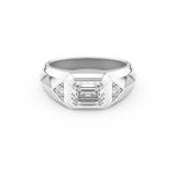 Emerald Geometric Men's Wedding Moissanite Band – Yellow, White, or Rose Gold 1