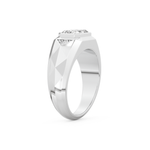 Emerald Geometric Men's Wedding Moissanite Band – Yellow, White, or Rose Gold 3
