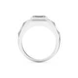Emerald Geometric Men's Wedding Moissanite Band – Yellow, White, or Rose Gold 4