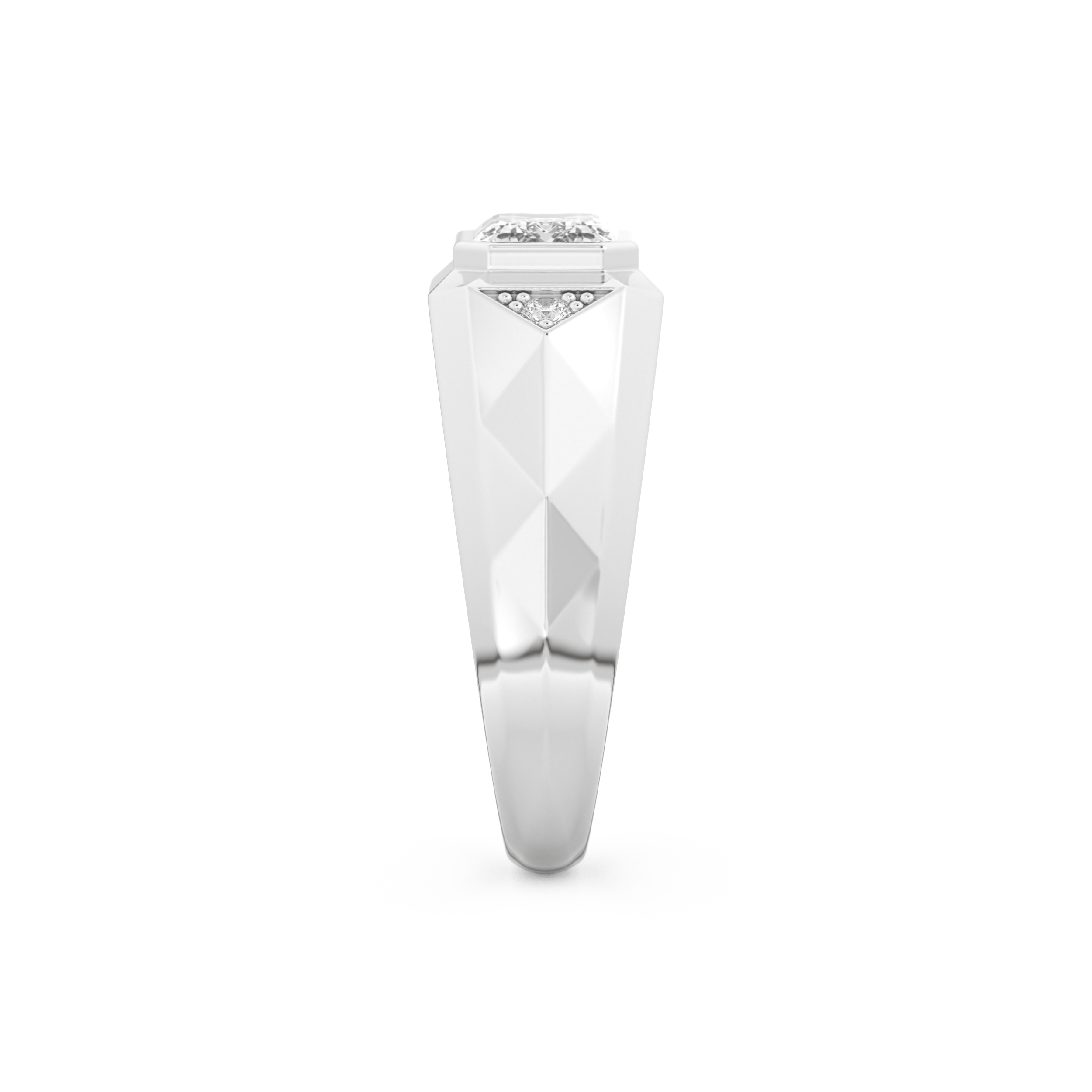 Emerald Geometric Men's Wedding Moissanite Band – Yellow, White, or Rose Gold 5