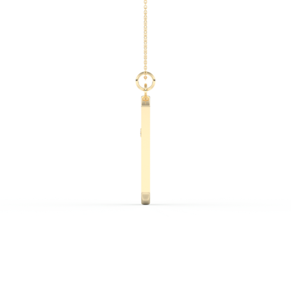 Stunning 0.6 CT Round Moissanite Diamond Cross Bar Necklace in Solid Gold
