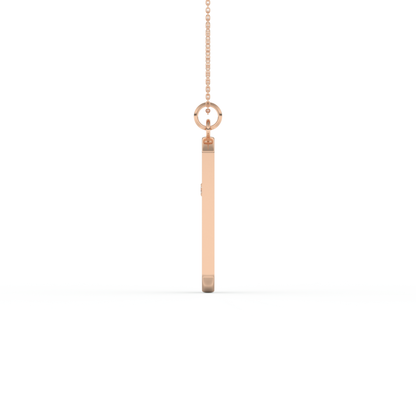 Stunning 0.6 CT Round Moissanite Diamond Cross Bar Necklace in Solid Gold