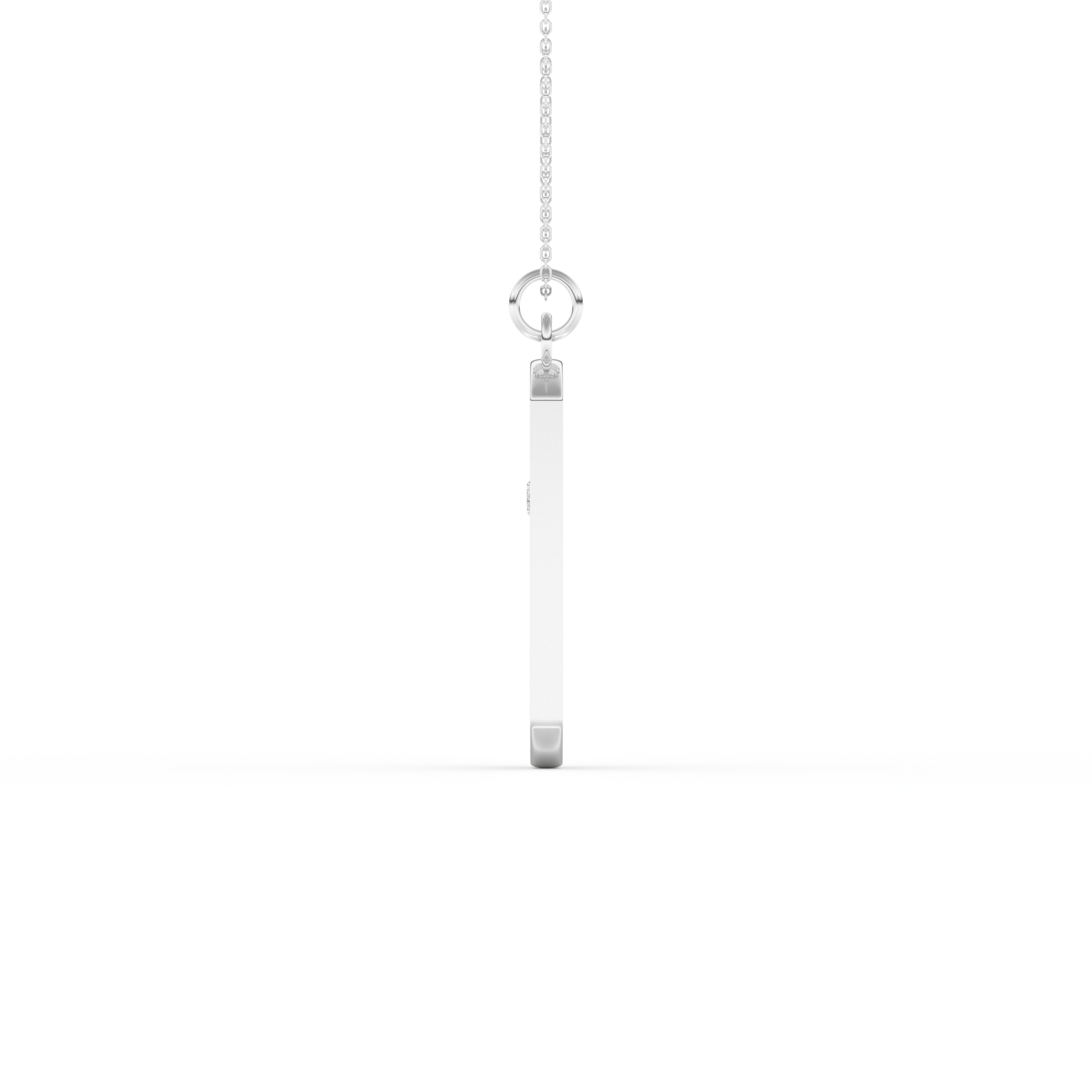 Stunning 0.6 CT Round Moissanite Diamond Cross Bar Necklace in Solid Gold