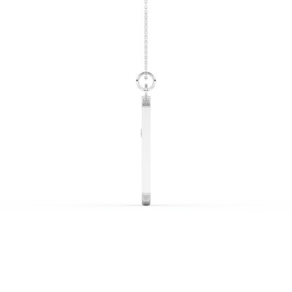 Stunning 0.6 CT Round Moissanite Diamond Cross Bar Necklace in Solid Gold