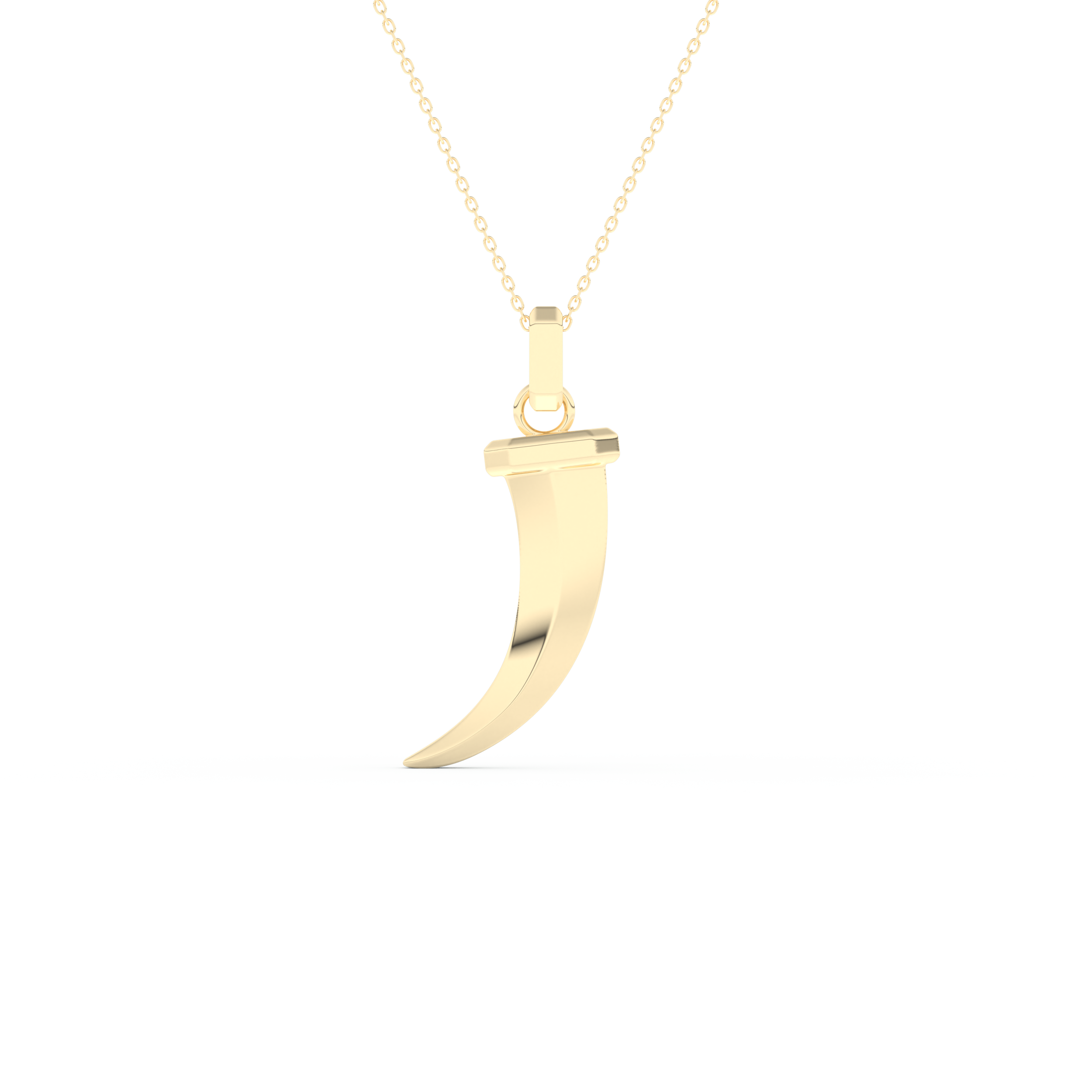 Trunk Shaped Necklace in Solid Gold