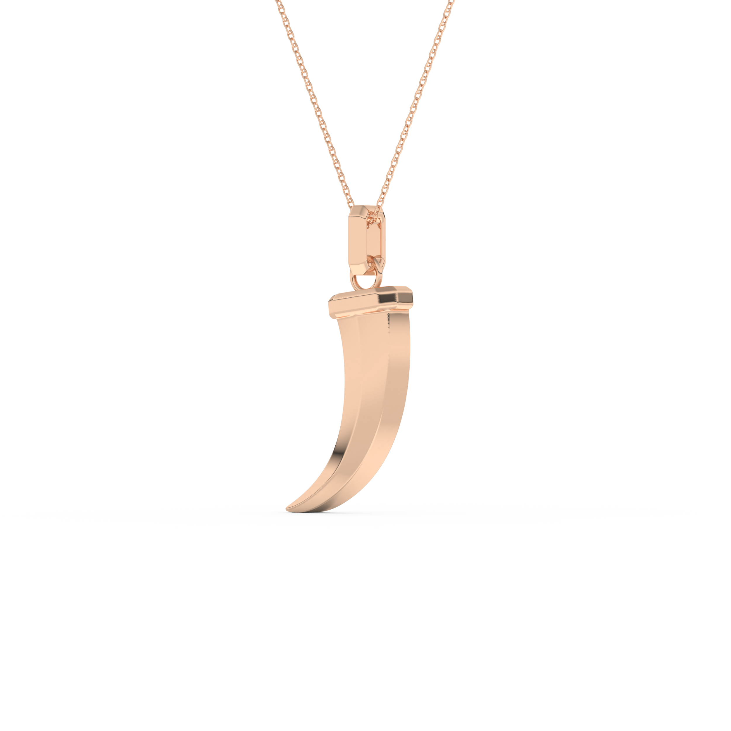 Trunk Shaped Necklace in Solid Gold