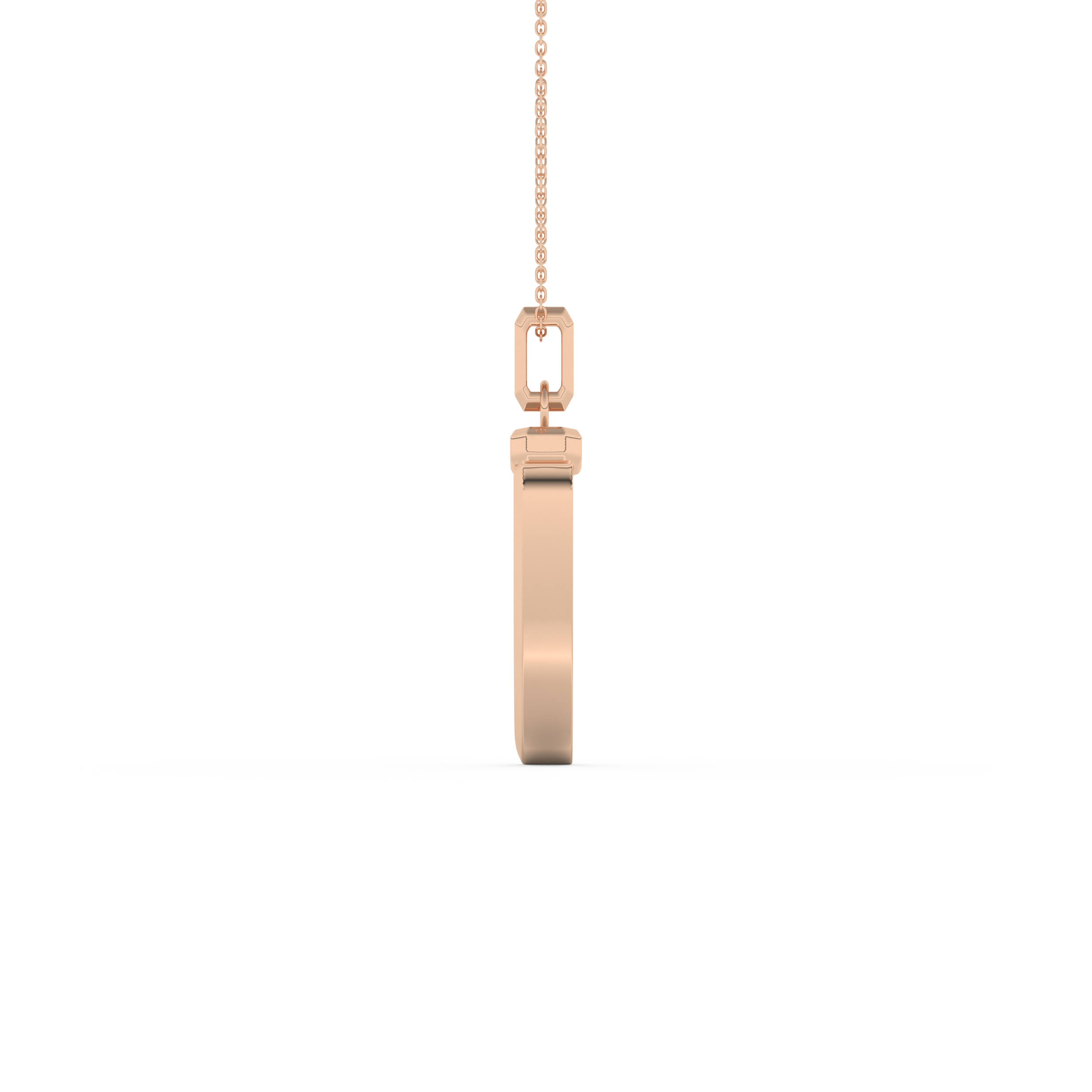 Trunk Shaped Necklace in Solid Gold