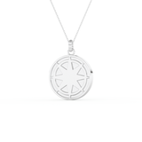 Stunning 0.09 CT Round Moissanite Diamond Compass Shaped Necklace in Solid Gold