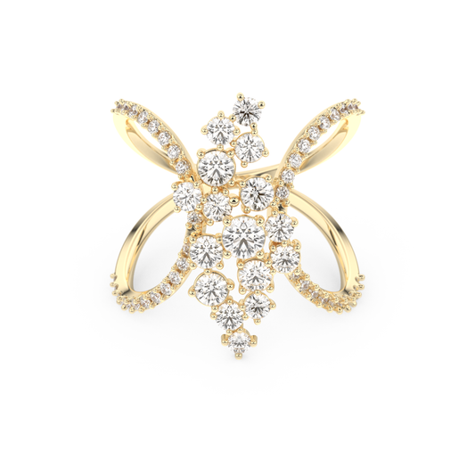 Multi Stones Style Wedding Band with 0.645 CT Round Cut Moissanite – Yellow, White, or Rose Gold