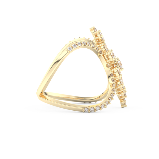 Multi Stones Style Wedding Band with 0.645 CT Round Cut Moissanite – Yellow, White, or Rose Gold