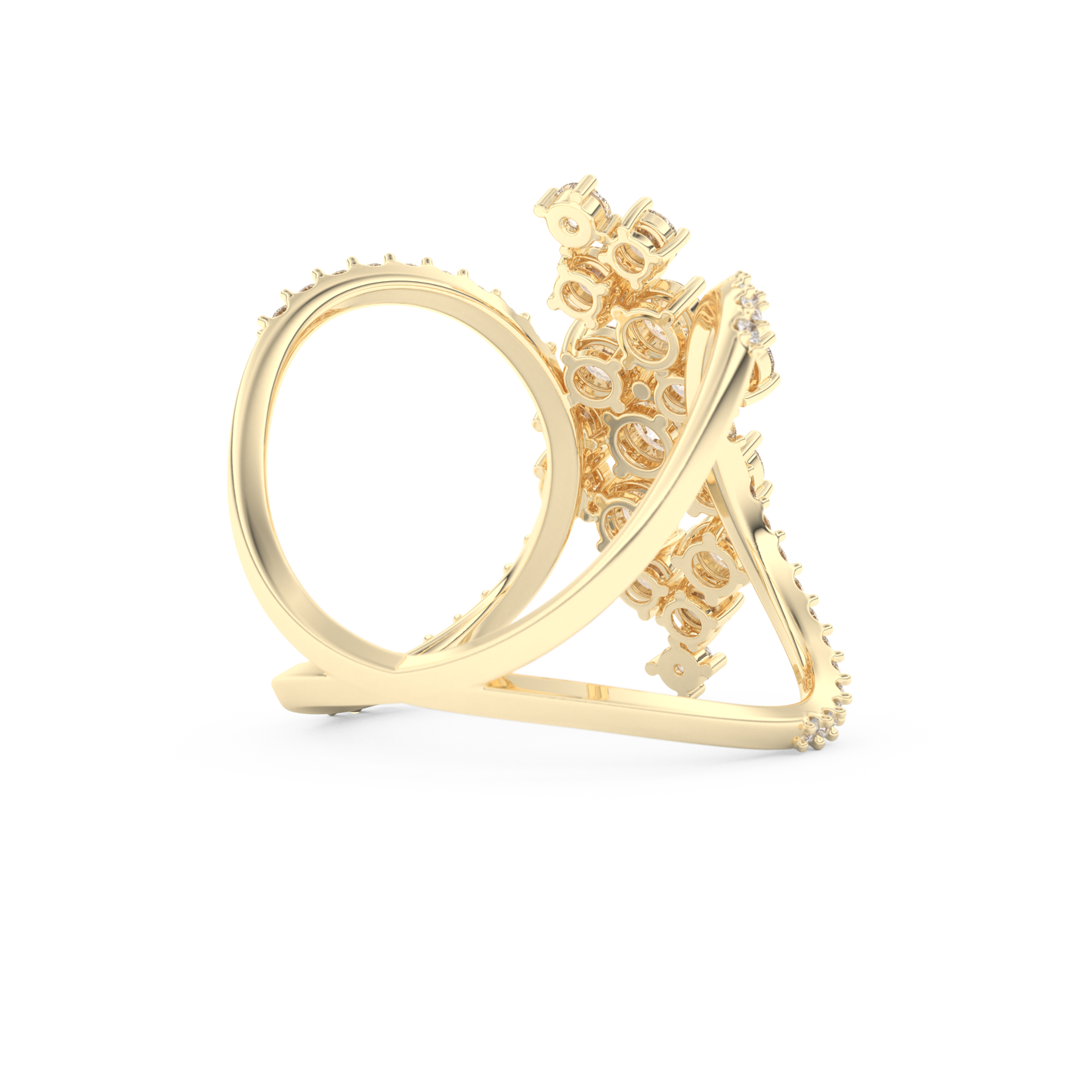 Multi Stones Style Wedding Band with 0.645 CT Round Cut Moissanite – Yellow, White, or Rose Gold
