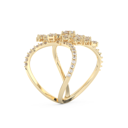 Multi Stones Style Wedding Band with 0.645 CT Round Cut Moissanite – Yellow, White, or Rose Gold