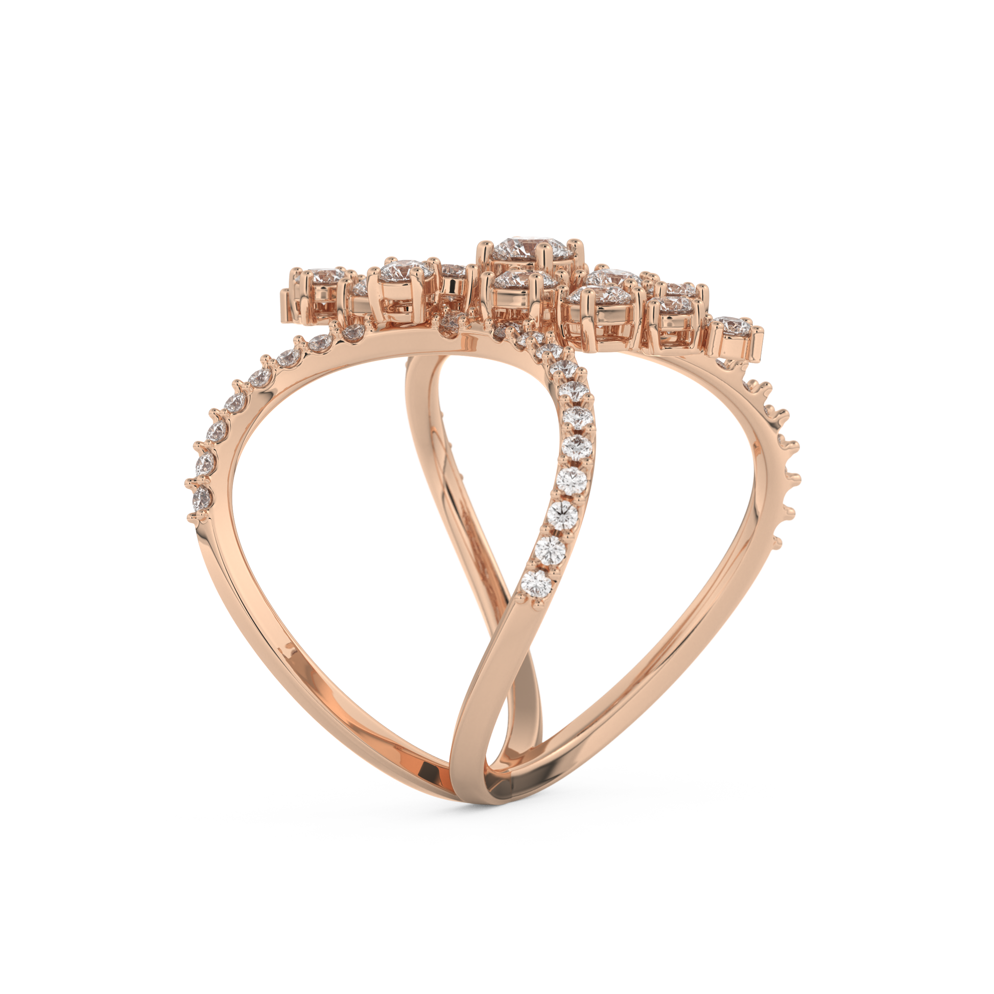 Multi Stones Style Wedding Band with 0.645 CT Round Cut Moissanite – Yellow, White, or Rose Gold