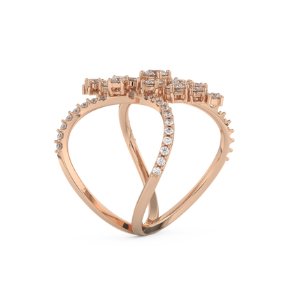 Multi Stones Style Wedding Band with 0.645 CT Round Cut Moissanite – Yellow, White, or Rose Gold