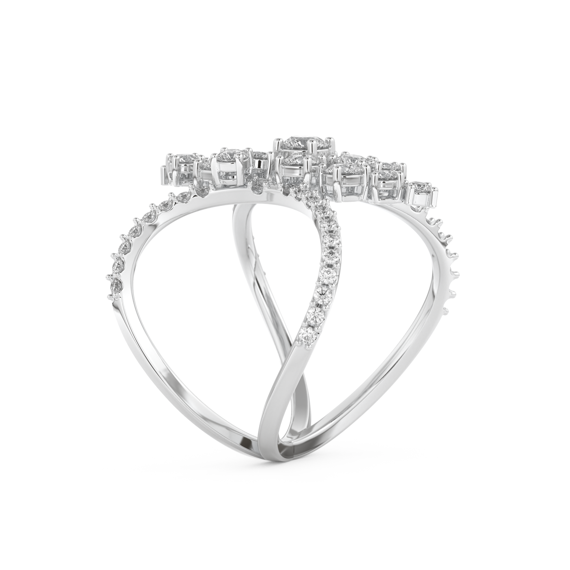 Multi Stones Style Wedding Band with 0.645 CT Round Cut Moissanite – Yellow, White, or Rose Gold