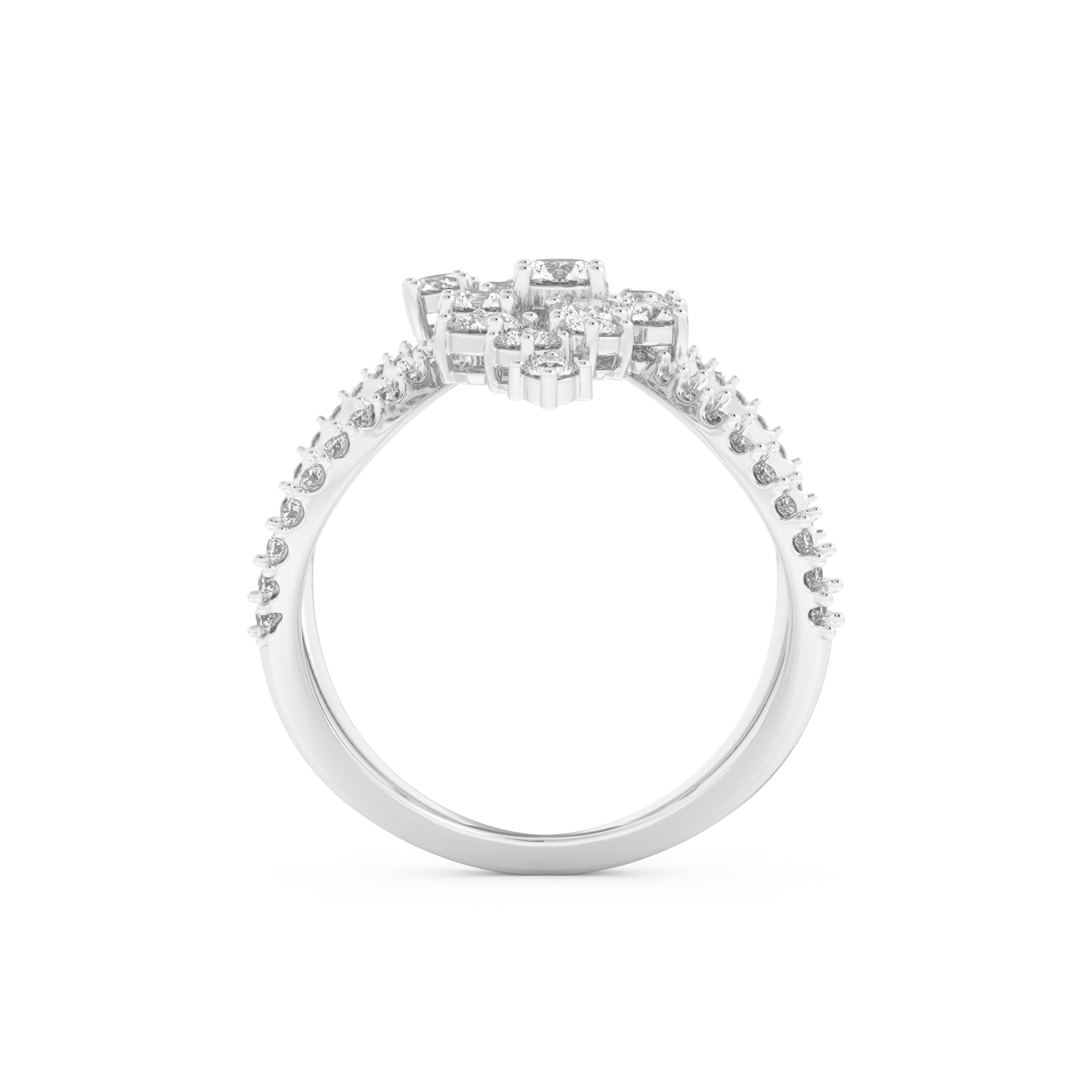 Multi Stones Style Wedding Band with 0.645 CT Round Cut Moissanite – Yellow, White, or Rose Gold